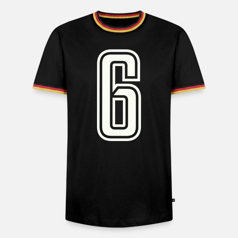 6 - Männer Kontrast-T-Shirt - Schwarz/Dreifarbig