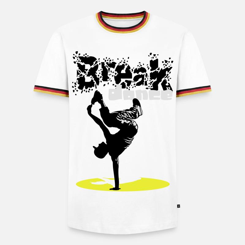 Breakdance flex - Männer Kontrast-T-Shirt - Weiß/Dreifarbig