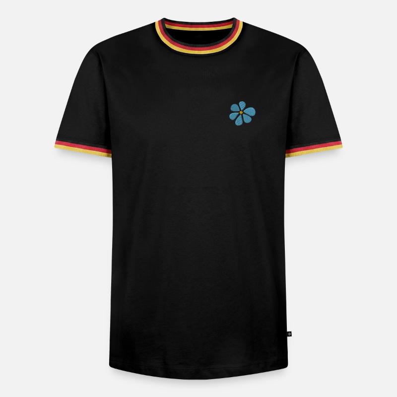 Gänseblümchen bestickt - Männer Kontrast-T-Shirt - Schwarz/Dreifarbig