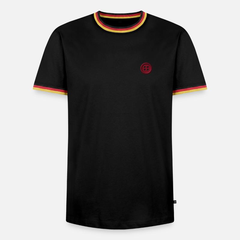 Embroidered button - Men's Ringer Shirt - black/tricolour