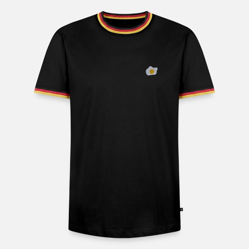Fried egg embroidered - Men's Ringer Shirt - black/tricolour