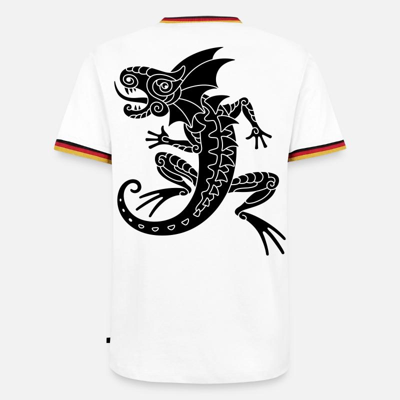 Echse - Männer Kontrast-T-Shirt - Weiß/Dreifarbig