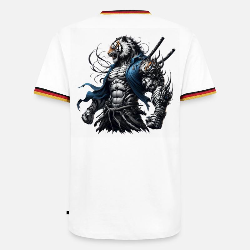 Samurai Tiger - Men's Ringer Shirt - white/tricolour