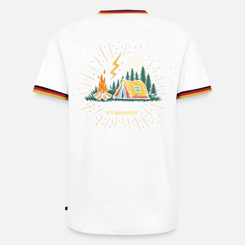 Camp Adventure: Tent and Fire - Men's Ringer Shirt - white/tricolour
