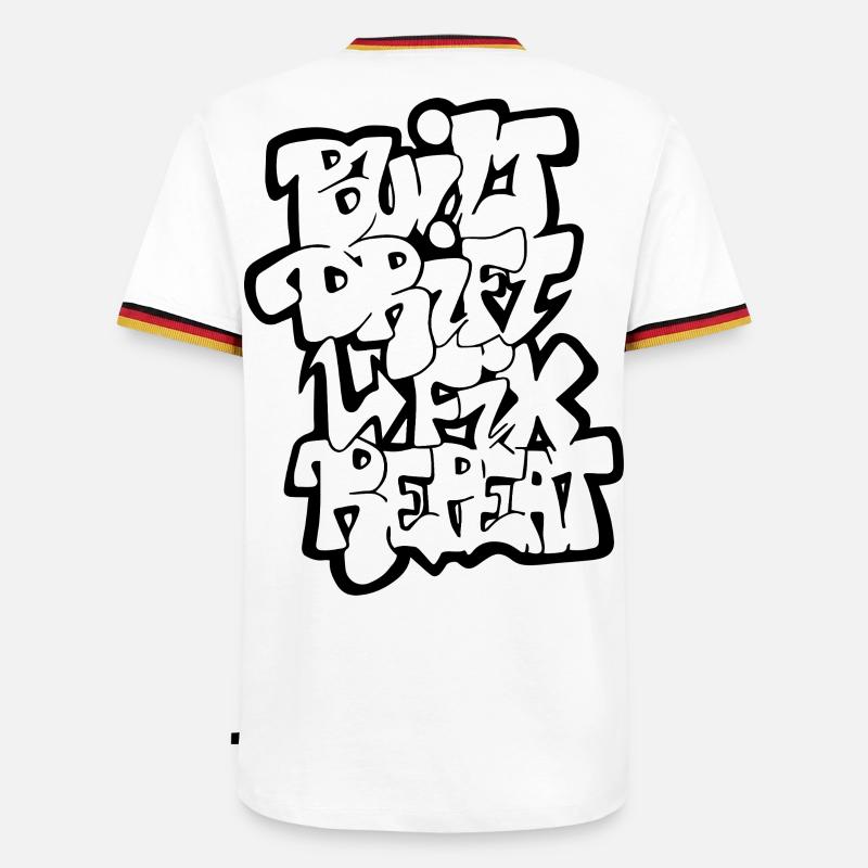 Built Drift Fix Repeat - Männer Kontrast-T-Shirt - Weiß/Dreifarbig