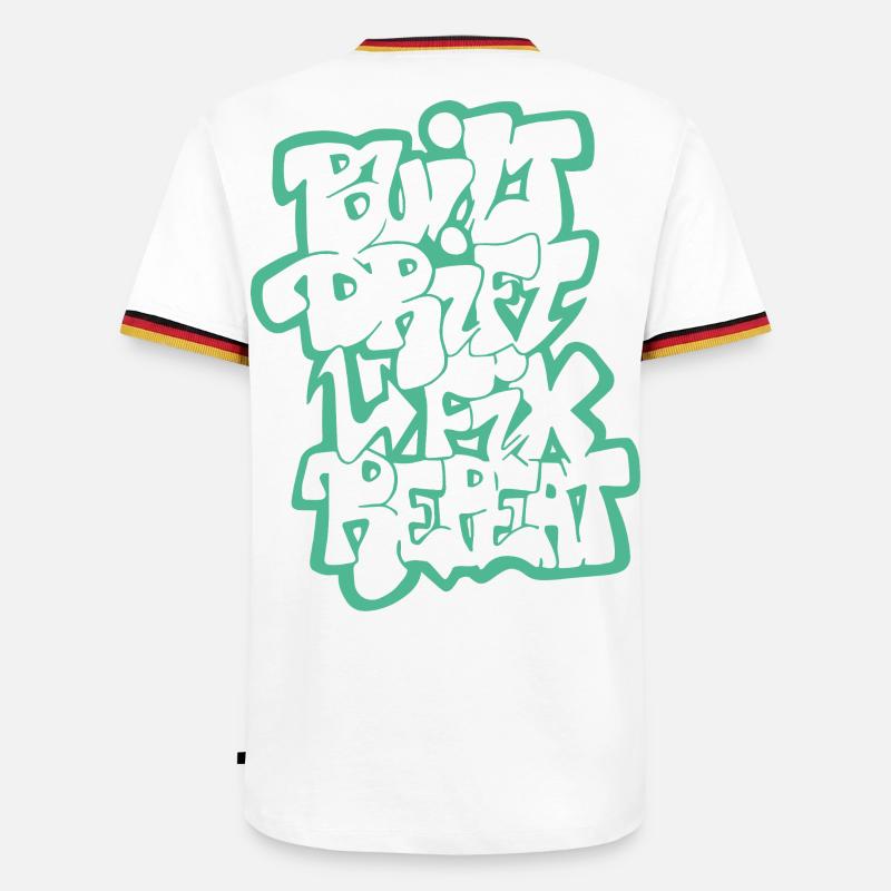Built Drift Fix Repeat 04 - Männer Kontrast-T-Shirt - Weiß/Dreifarbig