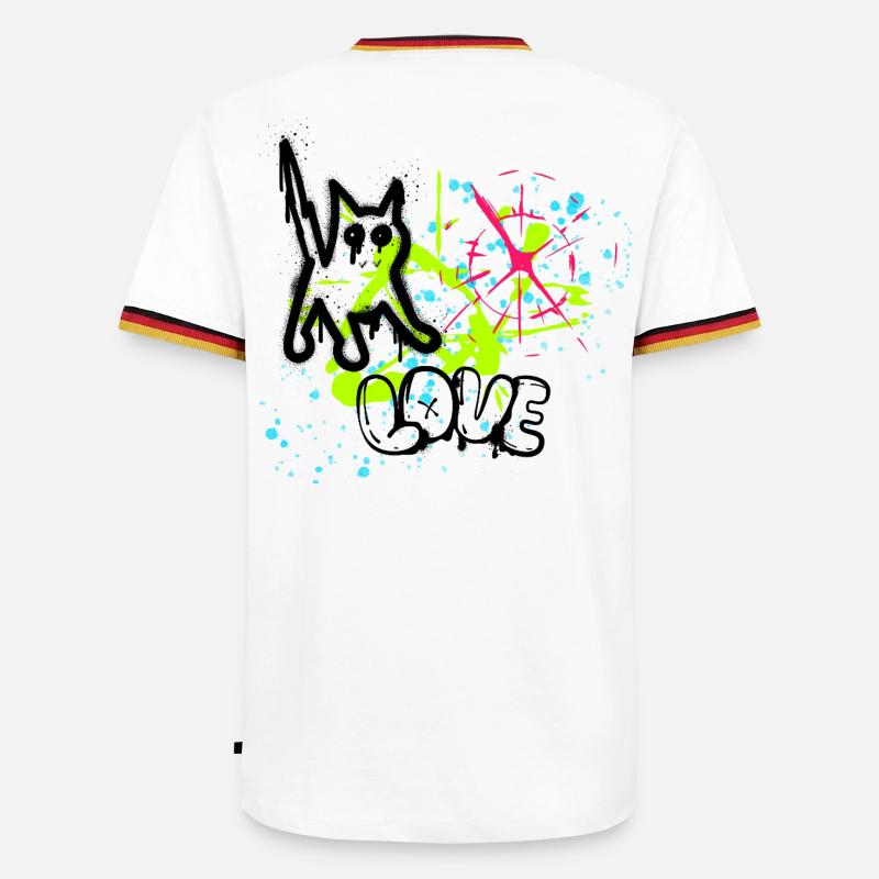 Neon Graffiti Splatter Muster - Männer Kontrast-T-Shirt - Weiß/Dreifarbig