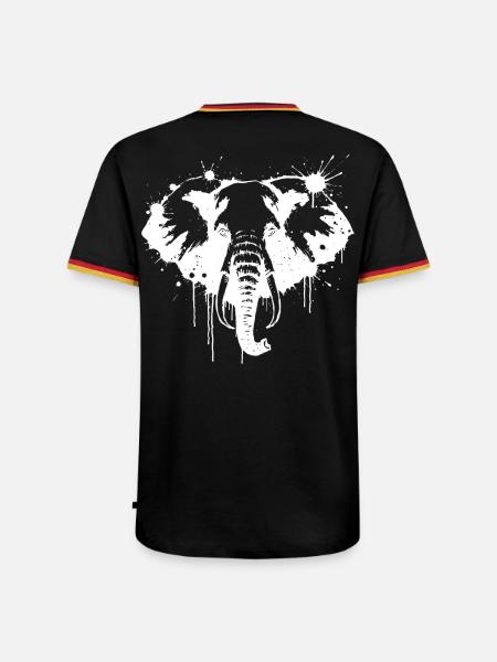 White Elephant Splash - Männer Kontrast-T-Shirt - Schwarz/Dreifarbig