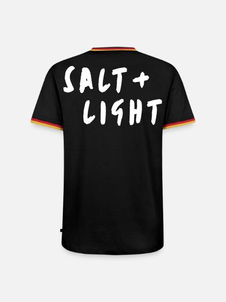 Salt + light - Männer Kontrast-T-Shirt - Schwarz/Dreifarbig