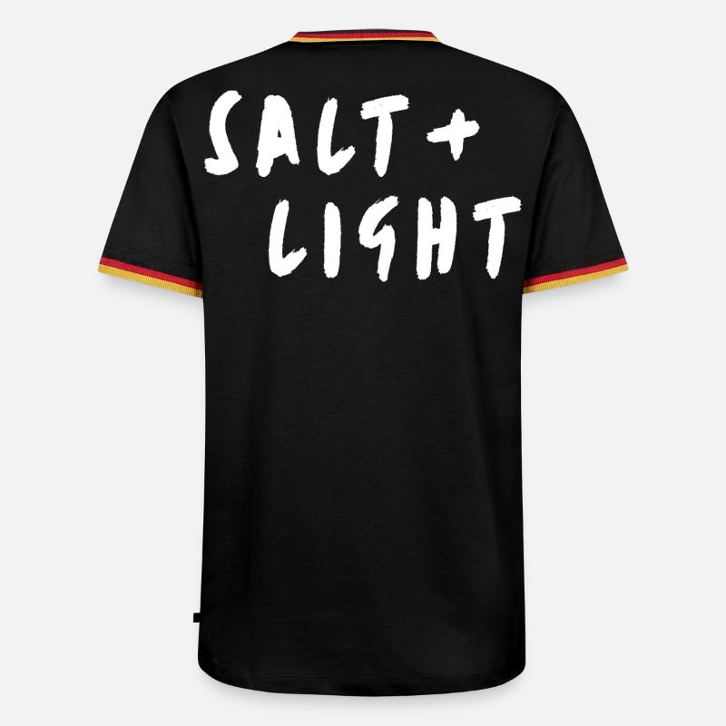 Salt + light - Männer Kontrast-T-Shirt - Schwarz/Dreifarbig