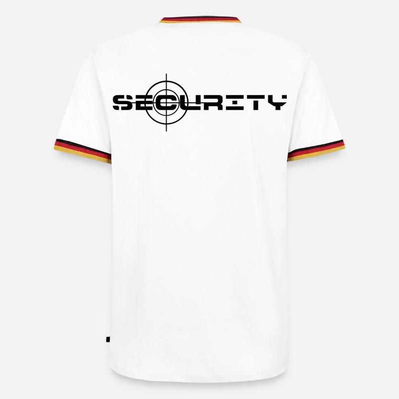 Security, Sicherheitsdienst, Objektschutz - Männer Kontrast-T-Shirt - Weiß/Dreifarbig