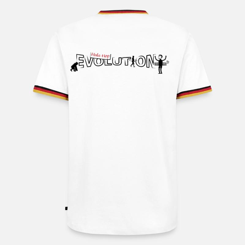 Hula hop Evolution - Männer Kontrast-T-Shirt - Weiß/Dreifarbig