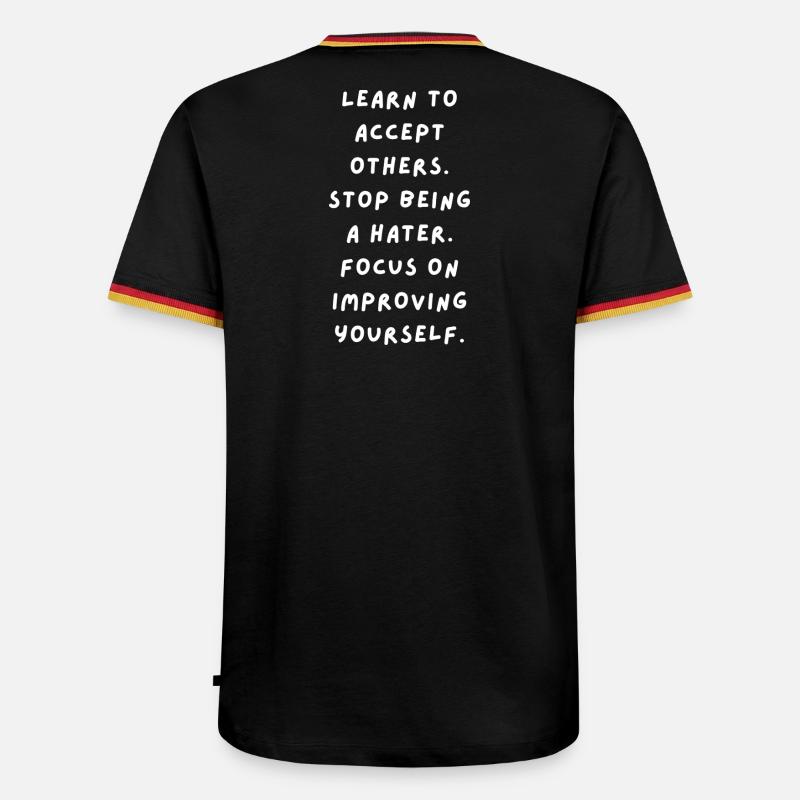 Learning acceptance, self-improvement - Men's Ringer Shirt - black/tricolour