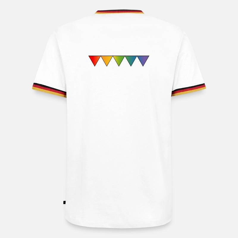Rainbow queer triangles - Men's Ringer Shirt - white/tricolour