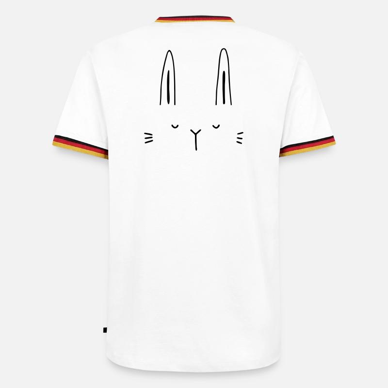 Hase Hasengesicht Gesicht Geschenkidee - Männer Kontrast-T-Shirt - Weiß/Dreifarbig