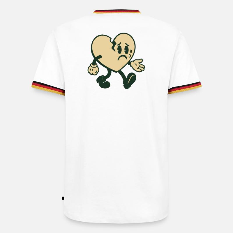 Broken heart with sad expression - Men's Ringer Shirt - white/tricolour