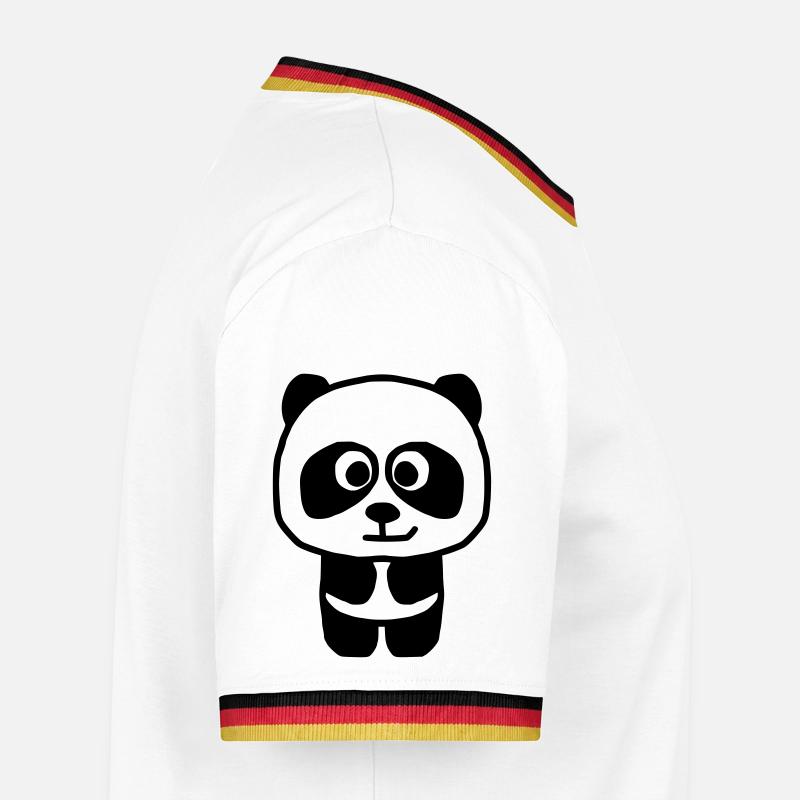 Panda - Männer Kontrast-T-Shirt - Weiß/Dreifarbig