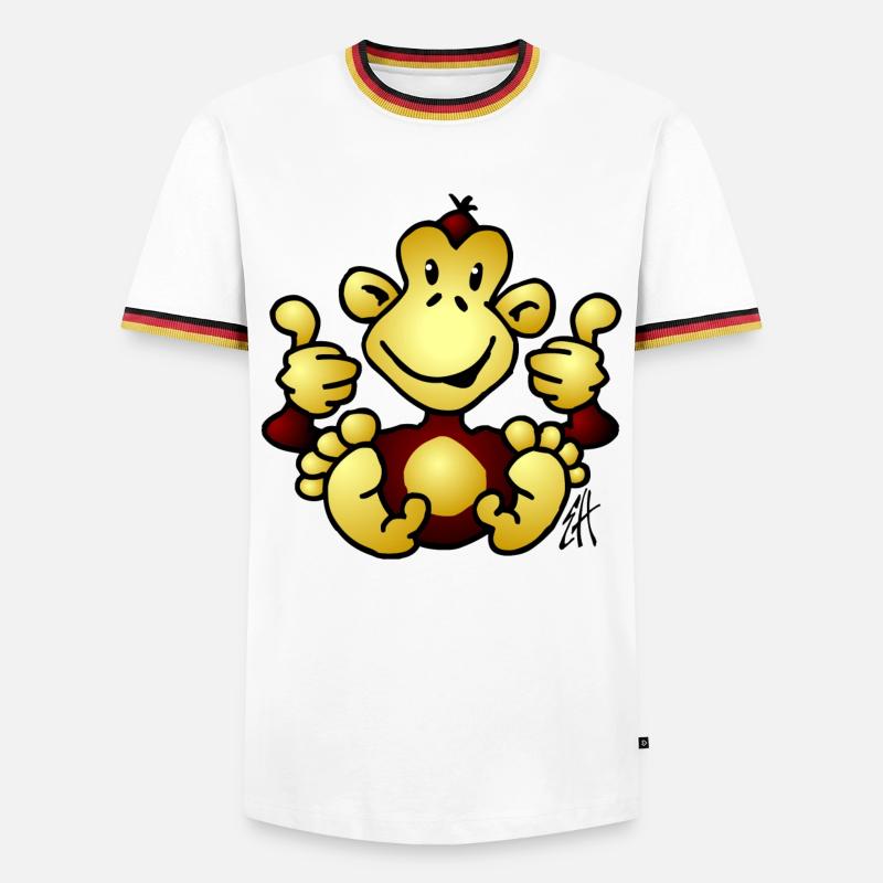 Affe - Männer Kontrast-T-Shirt - Weiß/Dreifarbig