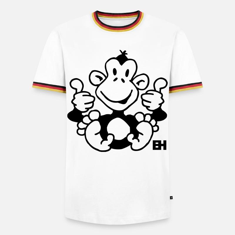 Affe - Männer Kontrast-T-Shirt - Weiß/Dreifarbig