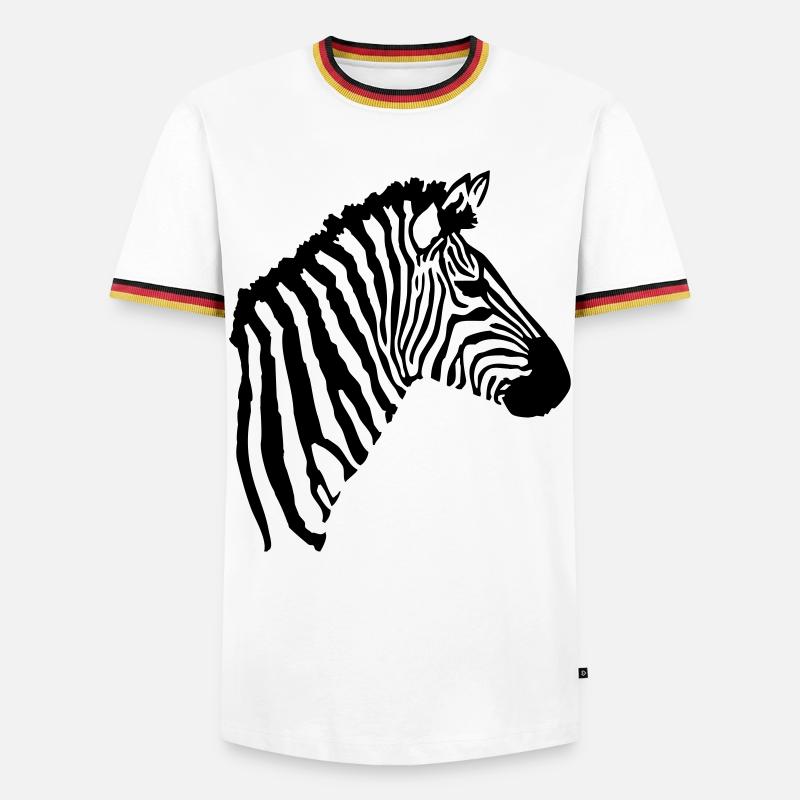 Zebra Kopf - Männer Kontrast-T-Shirt - Weiß/Dreifarbig
