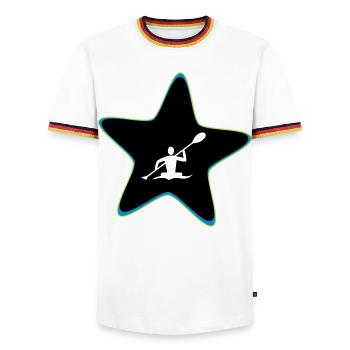 Star de kayak - T-shirt contrasté Homme - blanc/tricolore - Devant - AI Model Female 172 light (172cm) & AI Model Male 185 light (185cm)