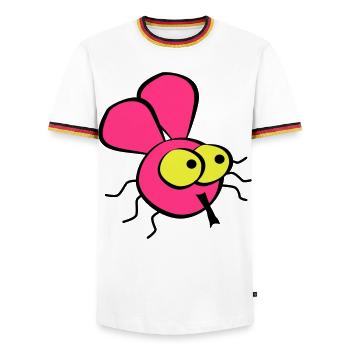 Fly - Men's Ringer Shirt - white/tricolour - Front - AI Model Female 172 light (172cm) & AI Model Male 185 light (185cm)