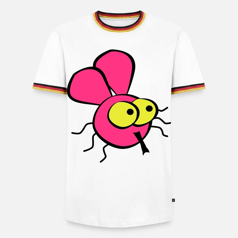 Fliege - Männer Kontrast-T-Shirt - Weiß/Dreifarbig