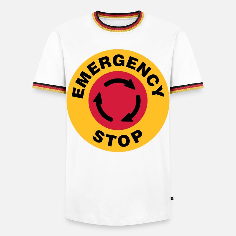 Notfall Stop - Männer Kontrast-T-Shirt - Weiß/Dreifarbig