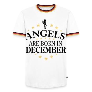 Vêtements de sport décembre anges - T-shirt contrasté Homme - blanc/tricolore - Devant - AI Model Female 172 light (172cm) & AI Model Male 185 light (185cm)