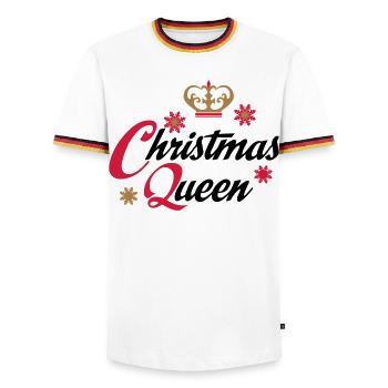 Weihnachten - Männer Kontrast-T-Shirt - Weiß/Dreifarbig - Vorne - AI Model Female 172 light (172cm) & AI Model Male 185 light (185cm)
