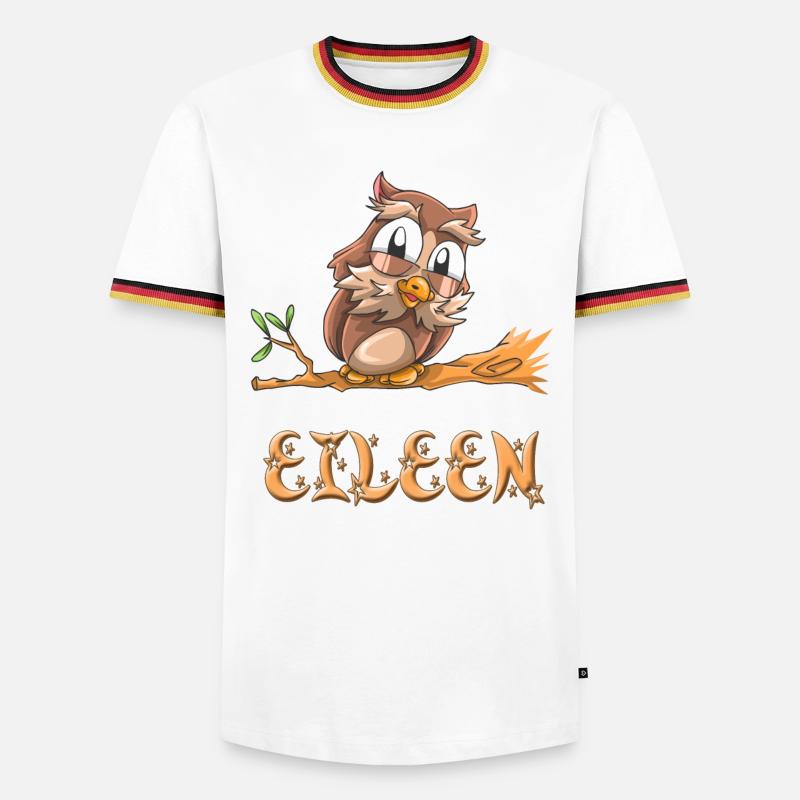 Eule Eileen - Männer Kontrast-T-Shirt - Weiß/Dreifarbig