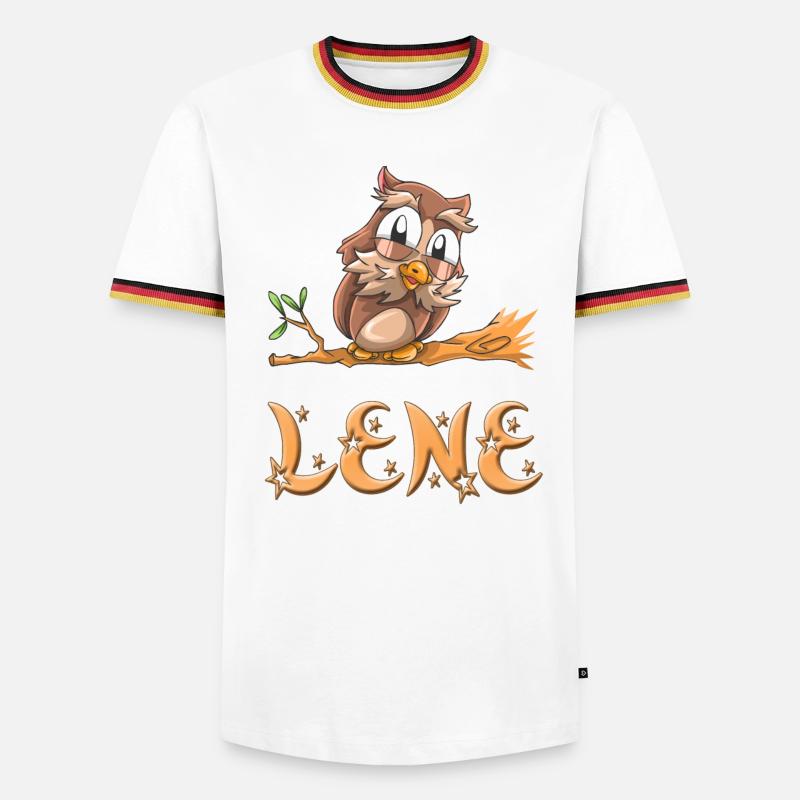 Eule Lene - Männer Kontrast-T-Shirt - Weiß/Dreifarbig