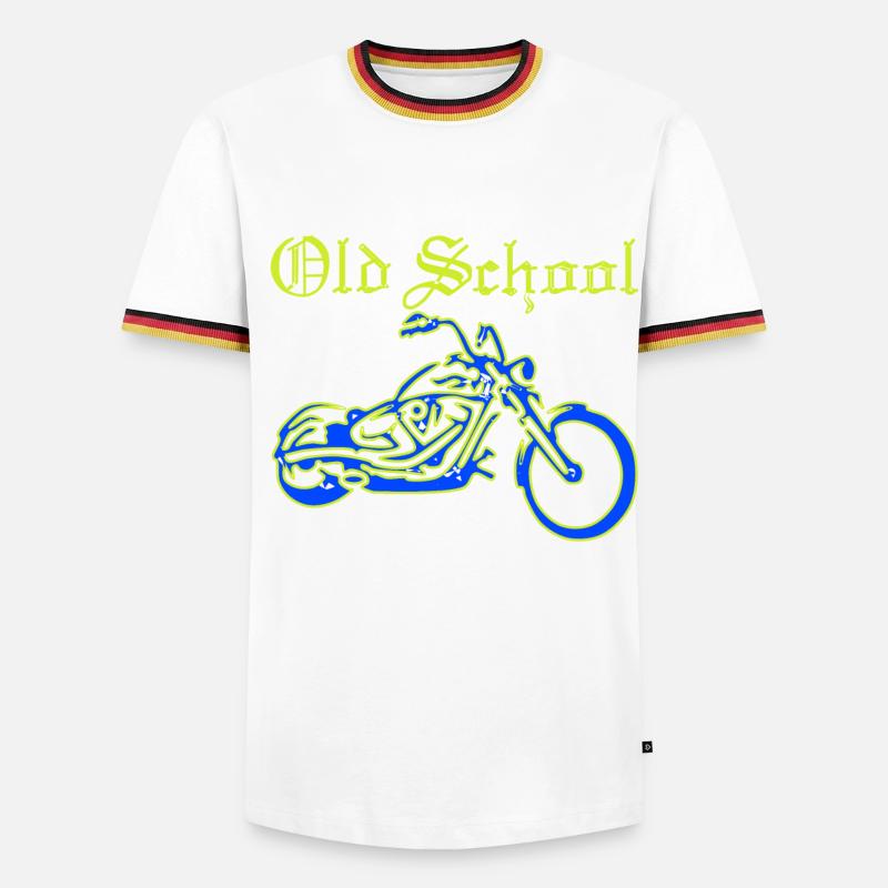 Motorrad, Roller, Moped - Männer Kontrast-T-Shirt - Weiß/Dreifarbig