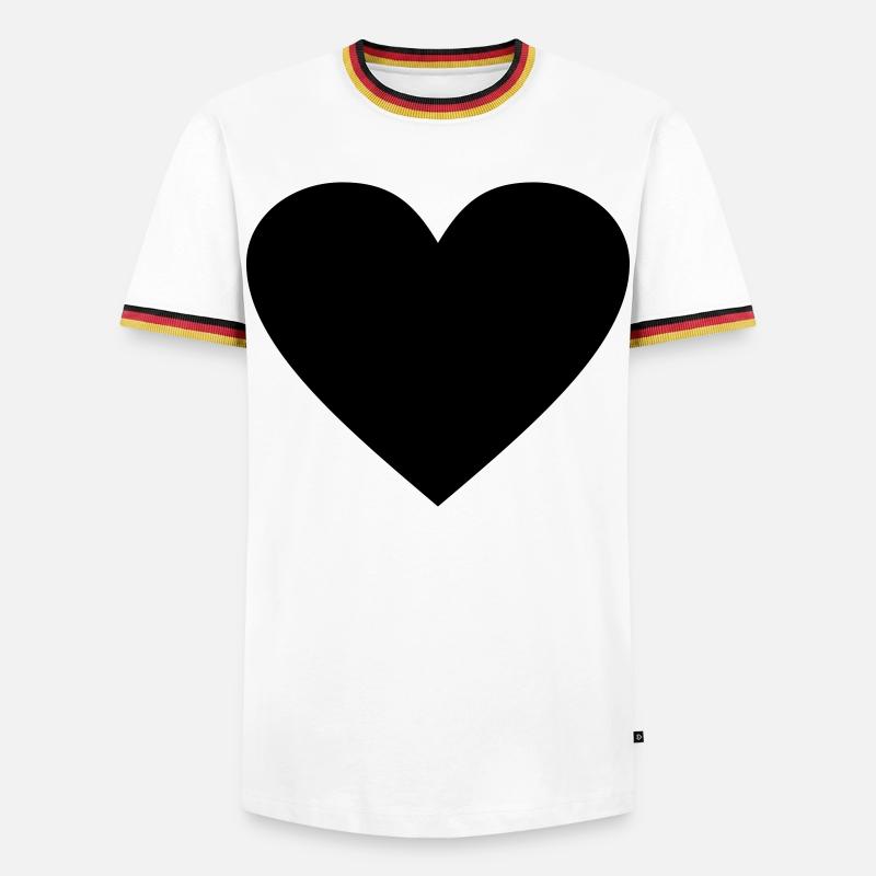 Schwarzes Herz Awesomeelement - Männer Kontrast-T-Shirt - Weiß/Dreifarbig
