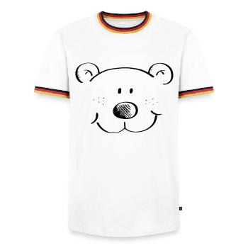 Bärchen Kopf - Bär - Bären - Teddybär - Grizzly - Männer Kontrast-T-Shirt - Weiß/Dreifarbig - Vorne - AI Model Female 172 light (172cm) & AI Model Male 185 light (185cm)