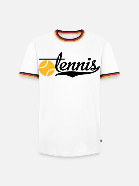Tennis - Männer Kontrast-T-Shirt - Weiß/Dreifarbig