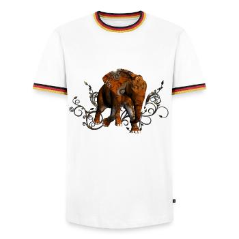 Superbe éléphant steampunk - T-shirt contrasté Homme - blanc/tricolore - Devant - AI Model Female 172 light (172cm) & AI Model Male 185 light (185cm)