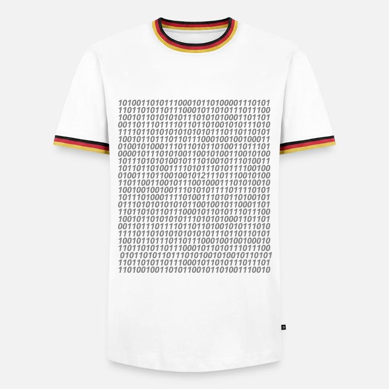 Binary code logo - Men's Ringer Shirt - white/tricolour