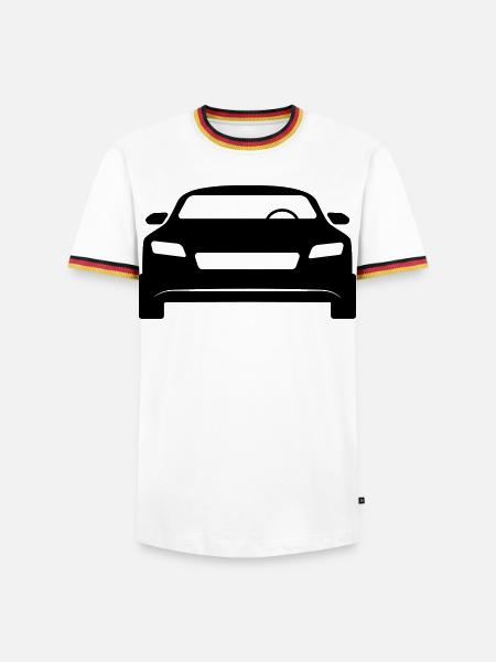 Sportwagen - Männer Kontrast-T-Shirt - Weiß/Dreifarbig