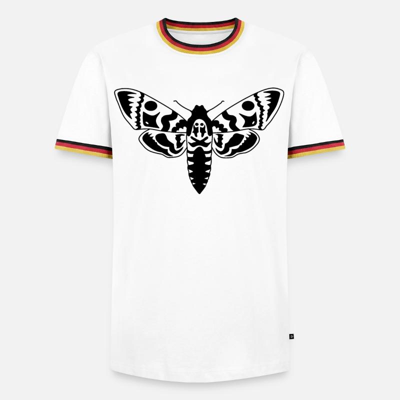 moth - Men's Ringer Shirt - white/tricolour