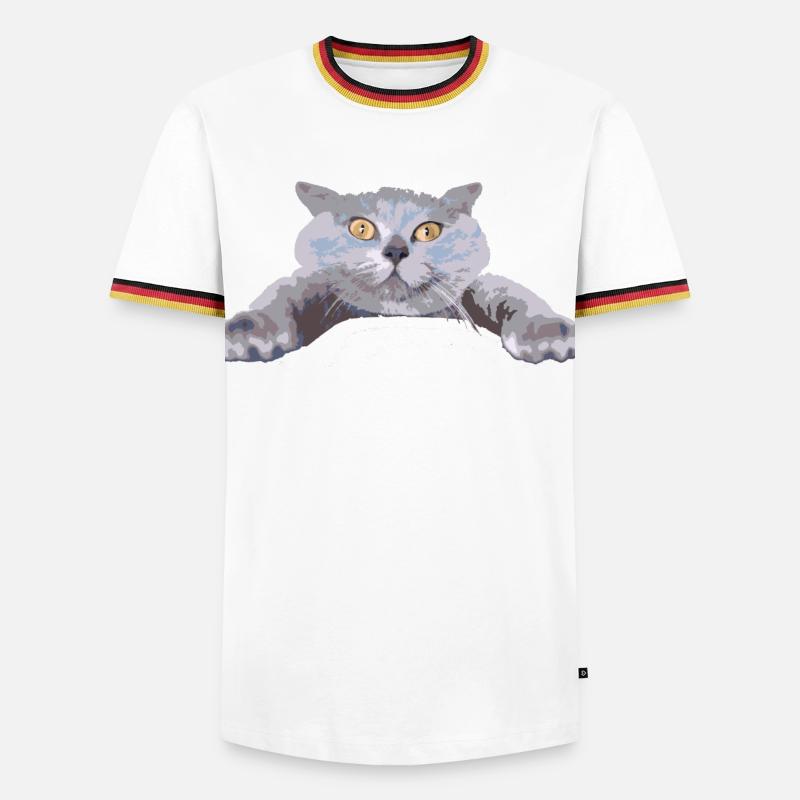 Cat - - Men's Ringer Shirt - white/tricolour