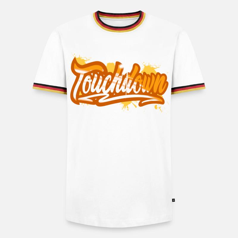 Touchdown - Männer Kontrast-T-Shirt - Weiß/Dreifarbig