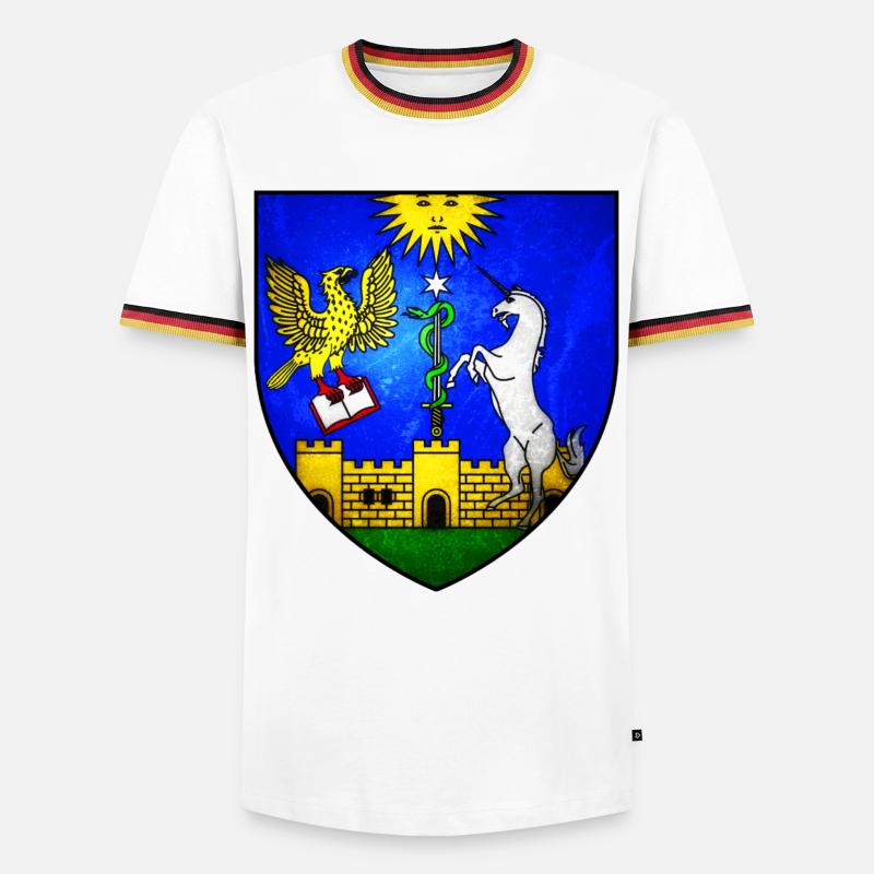 Eger - Ungarn - Männer Kontrast-T-Shirt - Weiß/Dreifarbig