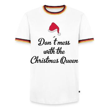 christmas queen - Männer Kontrast-T-Shirt - Weiß/Dreifarbig - Vorne - AI Model Female 172 light (172cm) & AI Model Male 185 light (185cm)