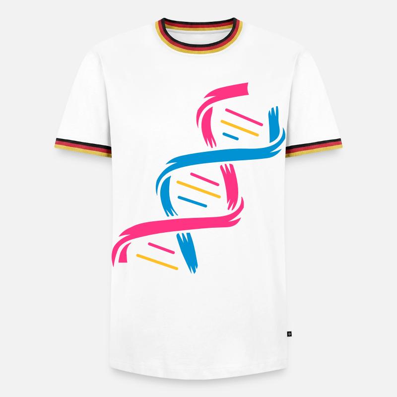 La structure d'une molécule d'ADN - T-shirt contrasté Homme - blanc/tricolore
