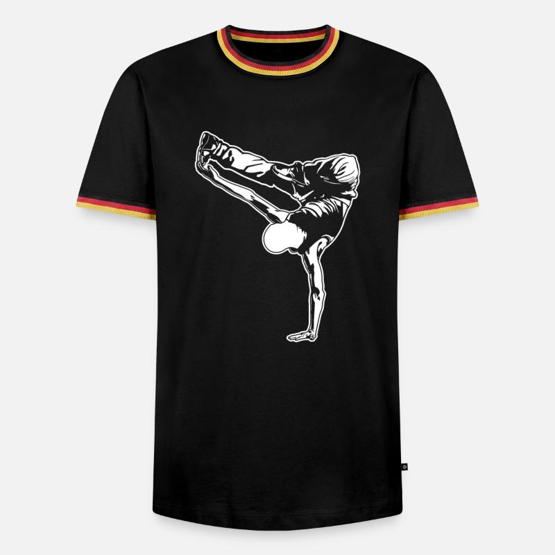 Breakdancer - Männer Kontrast-T-Shirt - Schwarz/Dreifarbig