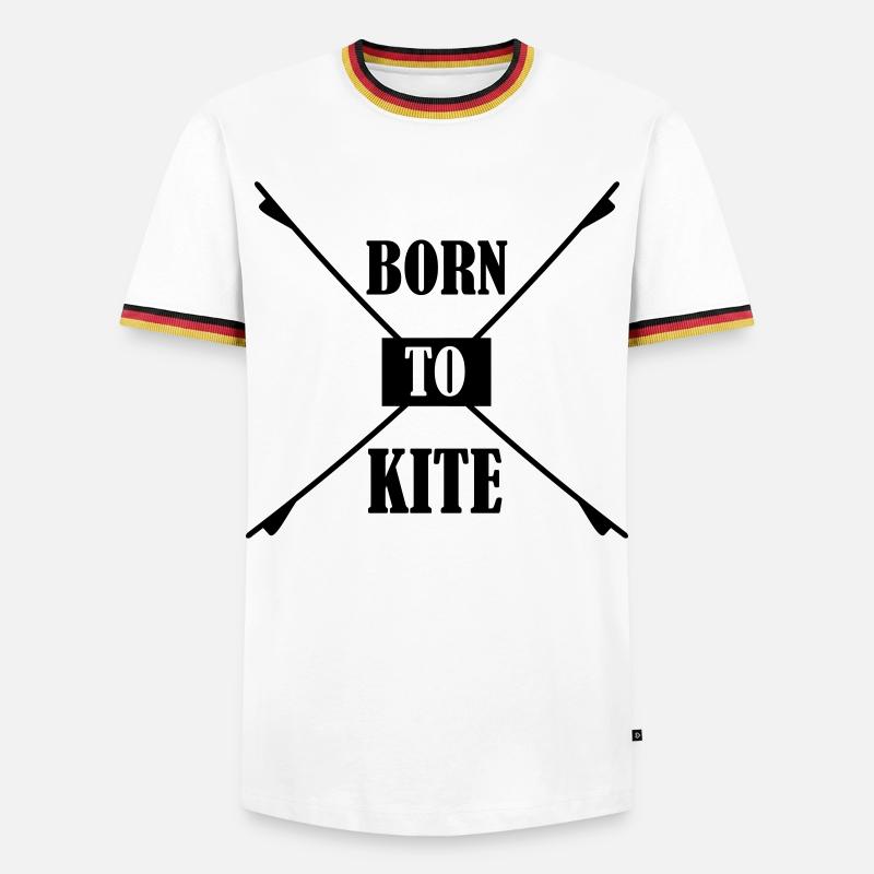 Kiteboard - Männer Kontrast-T-Shirt - Weiß/Dreifarbig
