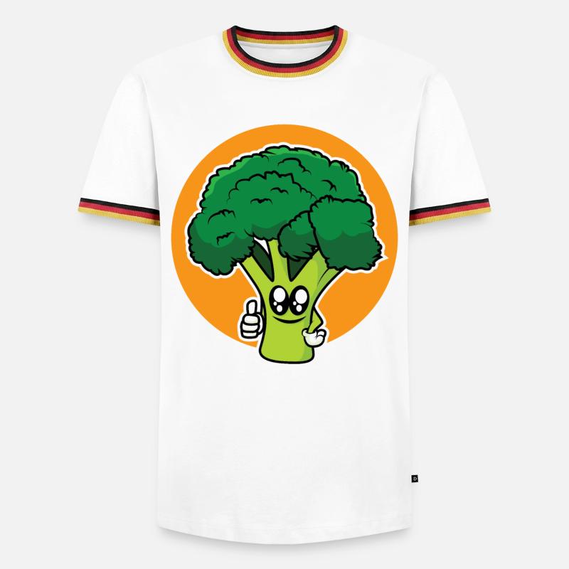 funny broccoli - design - Men's Ringer Shirt - white/tricolour