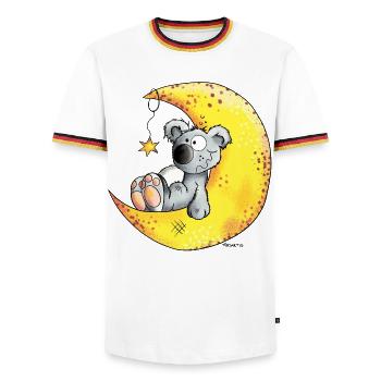 Koala In The Moon - Men's Ringer Shirt - white/tricolour - Front - AI Model Female 172 light (172cm) & AI Model Male 185 light (185cm)