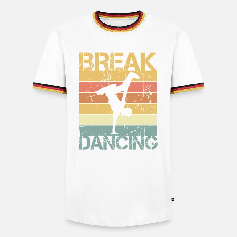 Breakdance - Männer Kontrast-T-Shirt - Weiß/Dreifarbig